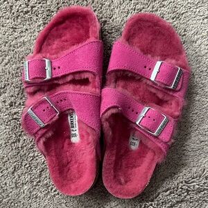 Birkenstock Fuchsia Fuzzy Sandals